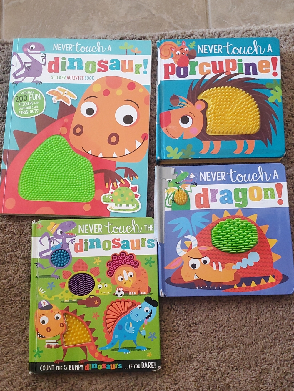 Never Touch a Dinosaur! Interactive Kids Toy Books - Green